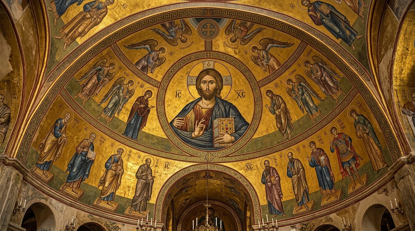 Frescă bizantină — Iisus Hristos Pantocrator